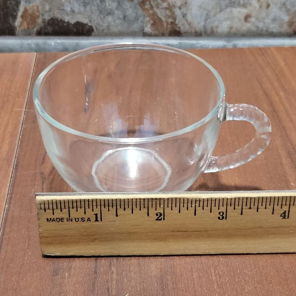 VTG Clear Glassware Snack Set 4 Four Plates Cups